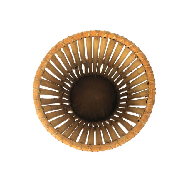 Wicker Bamboo Umbrella Holder Stand For Sale - Image 9 of 10