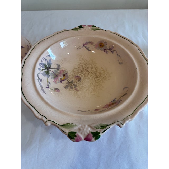 Early 1900's Steubenville Rose Dawn Pink Serving Dish With Lid For Sale - Image 12 of 15