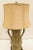 Organic Modern Currey & Co. Gray Terracotta Alcovy Table Lamp, linen fabric shade, dark gray base, showroom floor sample