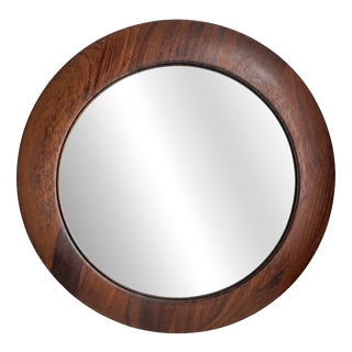 Large Handcrafted Convex Mirror in Wood from Rampel Designs, 1990s For Sale