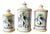 1960s Set of 3 Italian Majolica Apothecary Jars – Aqua Anisi, Rosmarinus & Aqua Salvia For Sale