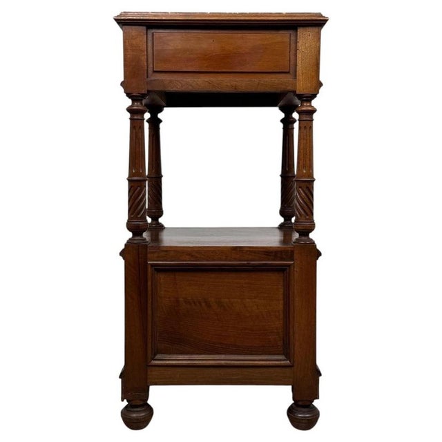19th Century French Walnut Cabinet with Marble Top For Sale - Image 6 of 13