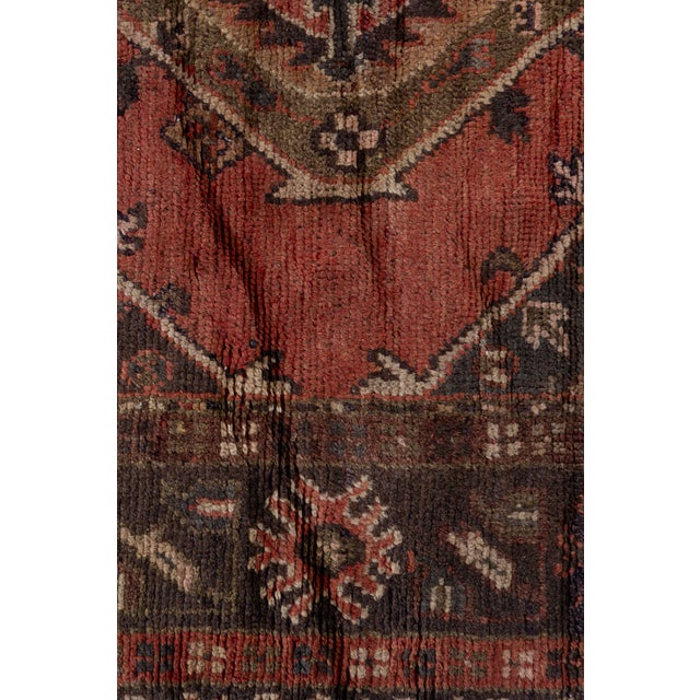 Vintage Circa 1940 Orange Turkish Oushak Kelleh Hand Knotted Wool Runner 5ft 6in X 12ft 2in For Sale - Image 13 of 18