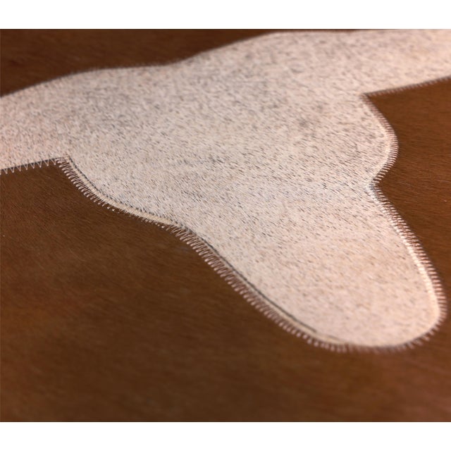 Textile Luxury Longhorn Cowhide Leather Throw Pillow 16x24 | Handmade Western Designer Lumbar Cushion | Brown & Ivory For Sale - Image 7 of 8