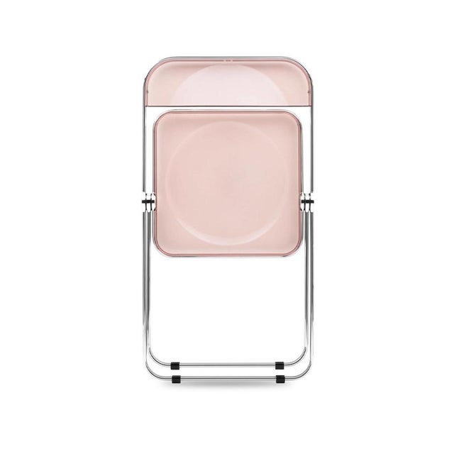 Acrylic Glass Pink and Chrome Plia Chairs by Piretti for Castelli, Italy, 1970s, Set of 4 For Sale - Image 10 of 18