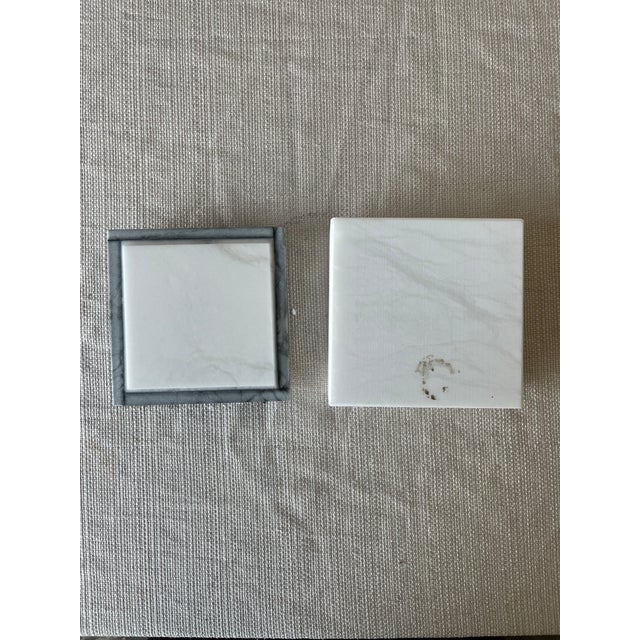 Stone White Marble Lidded Box With Gray Veining For Sale - Image 7 of 7