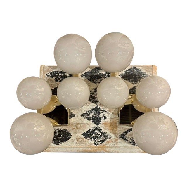Pair of Murano Grey Ball Cloud Sconces For Sale