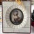 This is a beautiful antique portrait of a woman that is framed in a gorogeous little frame with a gold-tone metal frame...