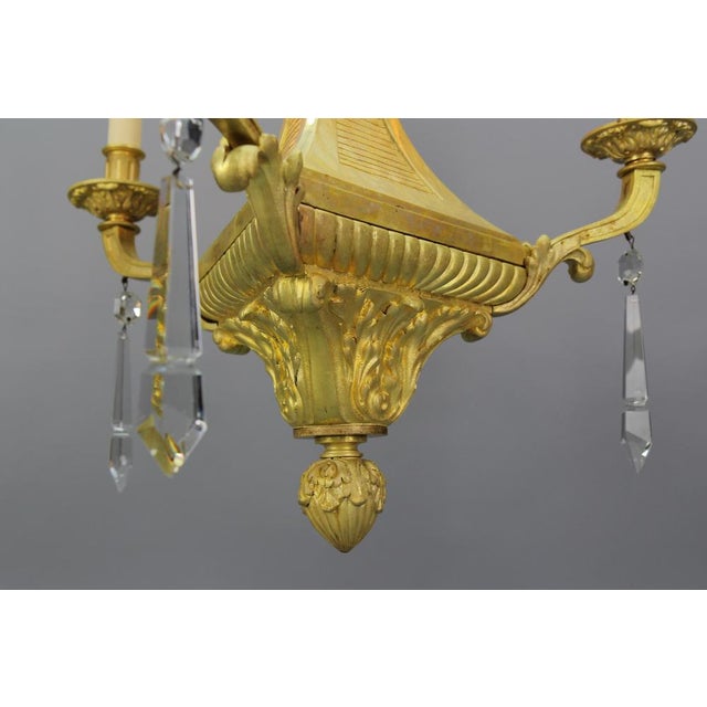 French Louis XVI Style Bronze 3-Light Chandelier, Early 20th Century For Sale - Image 10 of 18