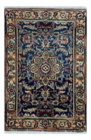Handwoven Mughal Style Area Rug 2x3