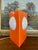 1970s Space Age Triangular Table Lamp in Orange Plastic With White Glass Domes. For Sale In Seattle - Image 6 of 10