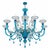 Turquoise and Crystal Murano Glass 12-Light Chandelier, 1980s For Sale - Image 6 of 6