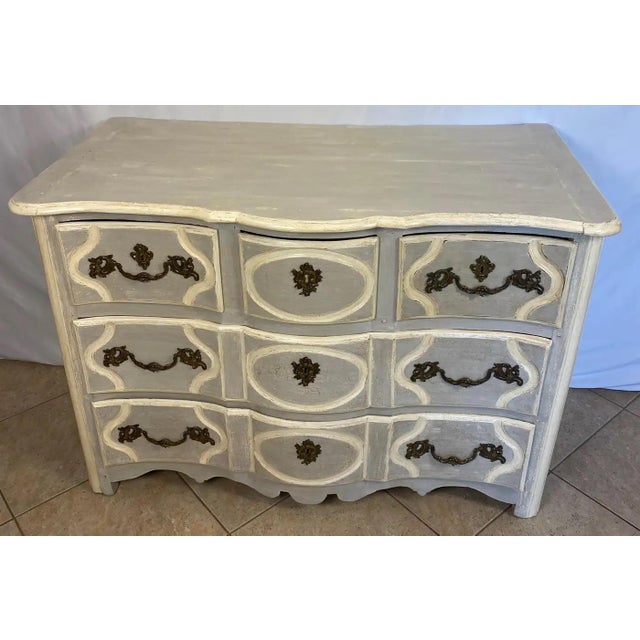 18th Century French Louis XV Commode, Hand-Painted Wood, Five Drawers For Sale - Image 9 of 9