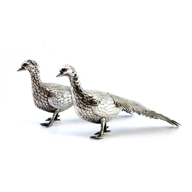 Couple of Silver Peacocks with Reliefs and Applications, Set of 2 For Sale - Image 9 of 9