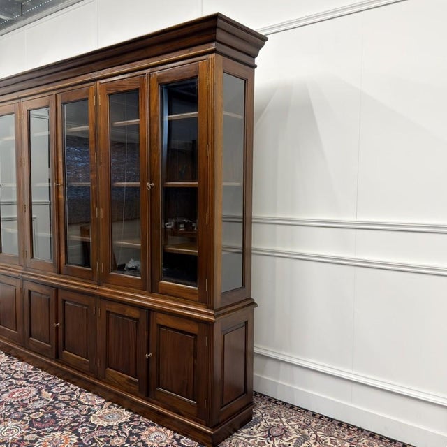 Large English Bookcase with Glass Doors For Sale - Image 5 of 18