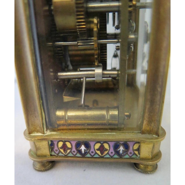 Antique French Champleve Carriage Clock For Sale - Image 11 of 12