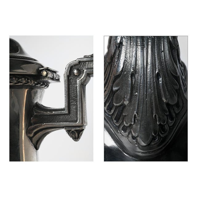 Tea and Coffee Set in Silver-Plated Metal For Sale - Image 9 of 11