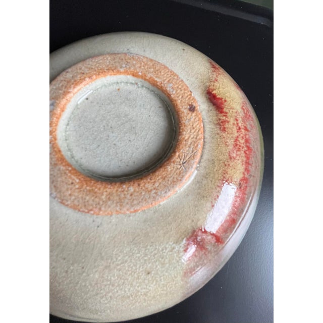 Alabaster Hand-Thrown Jinsa Kintsugi Inspired Studio Pottery Catchall With Russet Vein For Sale - Image 8 of 9