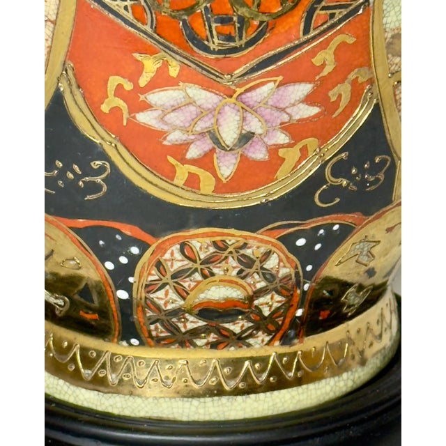 Mid 20th Century 1970s Satsuma Style Chinoiserie Lamp by Turtle and Crane For Sale - Image 5 of 17