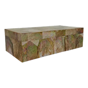 Made Goods Modern Large Brown Lip Cracked Shell Box