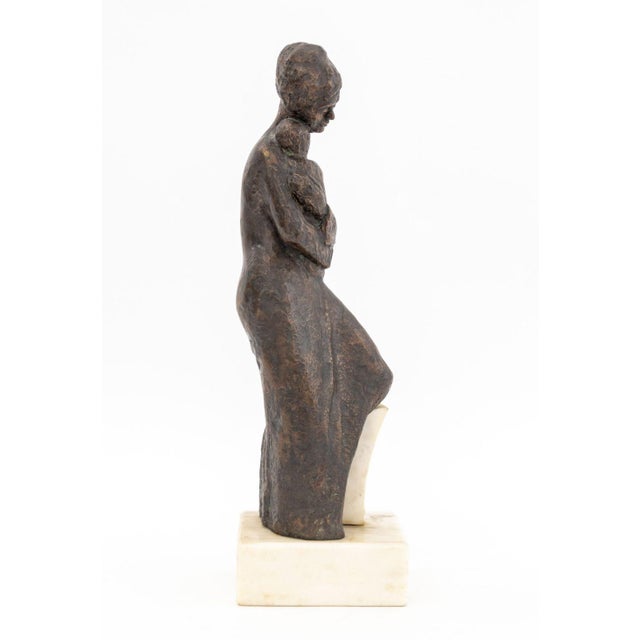 Tanya Poust Mother & Child Patinated Bronze For Sale - Image 4 of 7