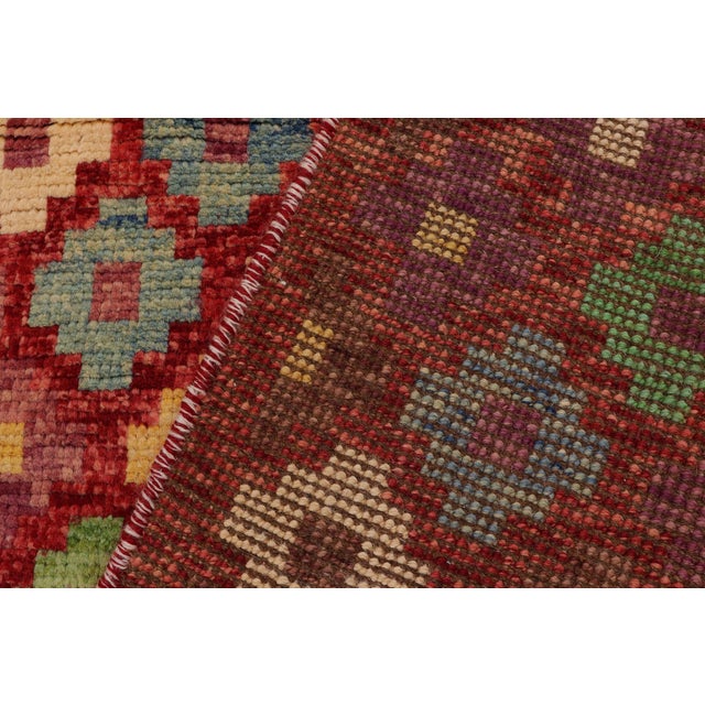 Eclectic Balochi Red/Blue Wool Rug - 3'3''x4'10'' For Sale - Image 9 of 11