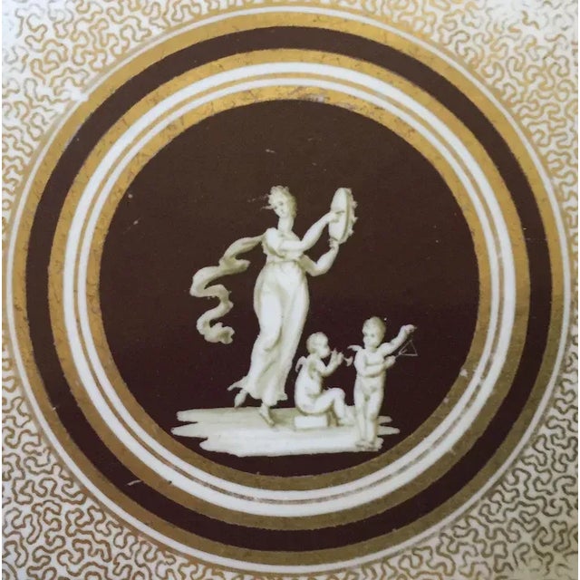 Traditional 1810 English Regency Coalport Plate with a Classical Figure and Gilt Greek Key Border For Sale - Image 3 of 10