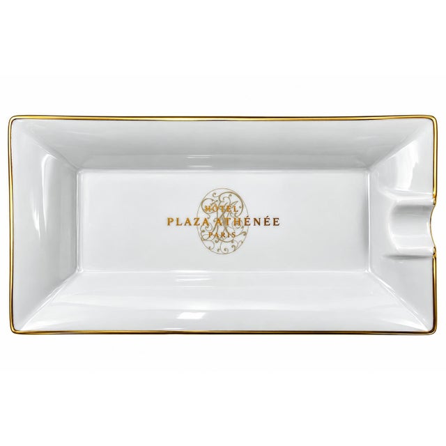 Vintage Hotel Plaza Athénée Paris Ashtray Catchall Dish White Porcelain For Sale - Image 12 of 12
