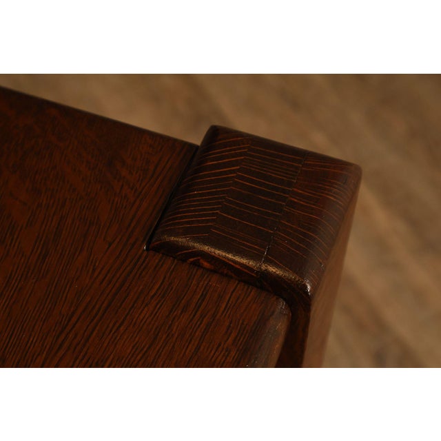 Wood Antique Arts & Crafts Library Table Writing Desk For Sale - Image 7 of 18