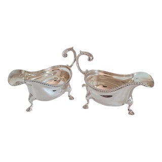 Antique Sterling Silver Sauce Boats from Stokes & Ireland, 1912 For Sale