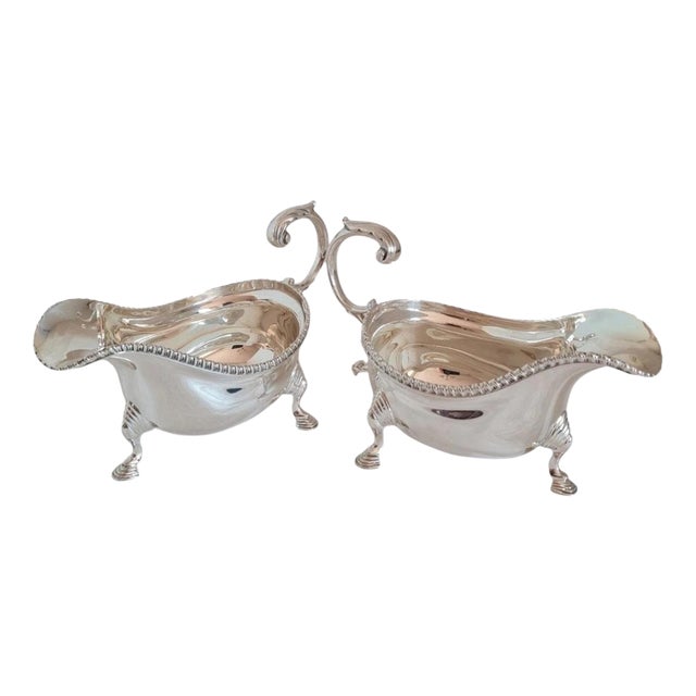 Antique Sterling Silver Sauce Boats from Stokes & Ireland, 1912 For Sale