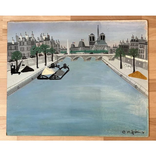Armand Marie Guérin, Piles of Yellow Sand, Paris, Oil on Wood, 1970s For Sale - Image 13 of 13