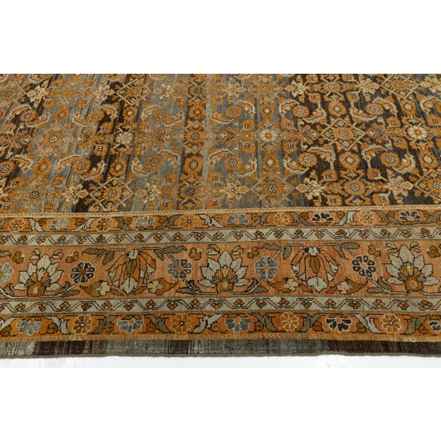 Unique Antique Hand-Knotted Wool Rug With Allover Botanical Motif For Sale - Image 4 of 12
