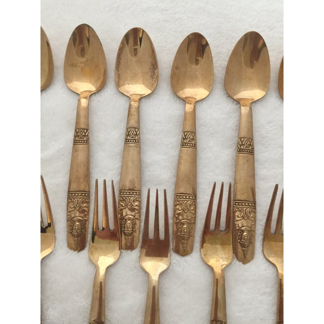 Vintage Thailand Brass Dessert Flatware Set of 15 Chairish