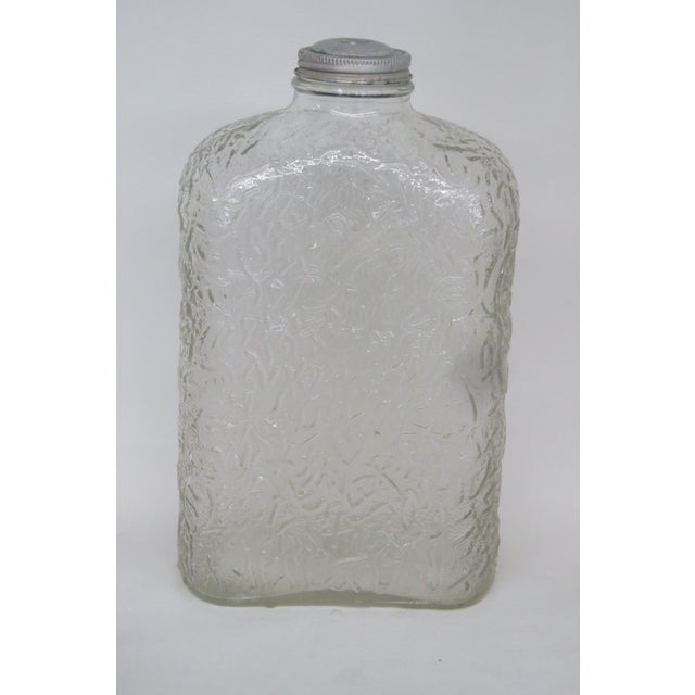 Metal Mid Century 1950’s Anchor Hocking Embossed Retrigger Bottle Glass 4556b For Sale - Image 7 of 11