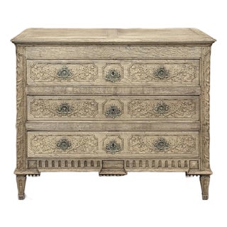 18th Century French Louis XVI Commode in Stripped Oak For Sale