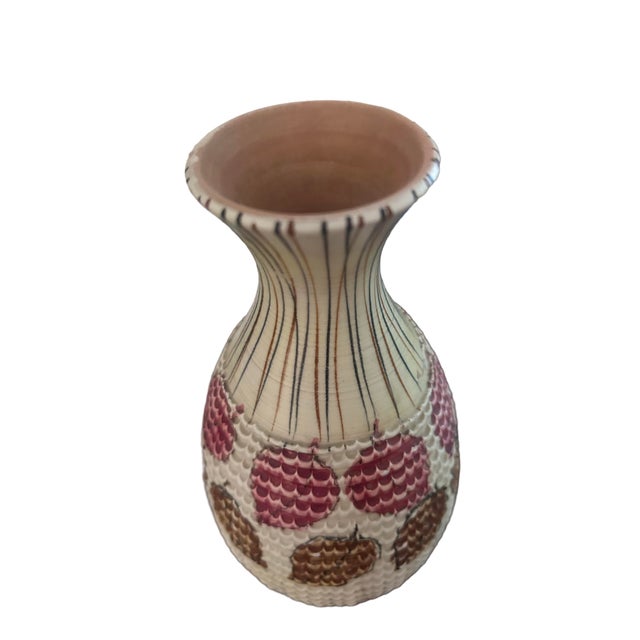 Ceramic Vintage Fanciullacci Complex Texture Glazed With Sgraffito With Leaves For Sale - Image 7 of 7