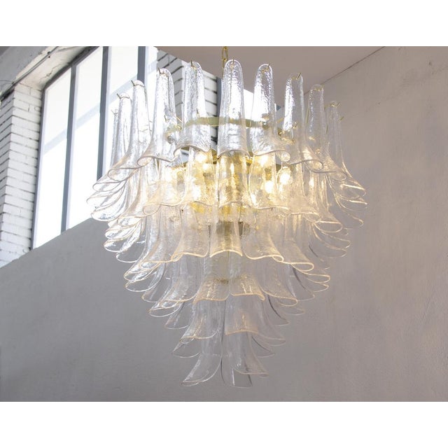 Italian Petal Suspension Lamp in Murano Glass For Sale - Image 10 of 14