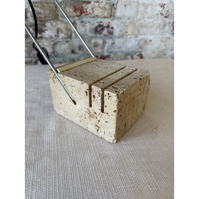 Vintage Italian Travertine Sculptural Table Lamp – Sourced in Parma, Italy For Sale - Image 11 of 11