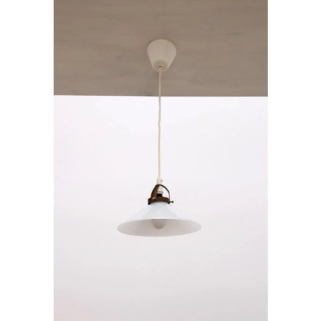 Vintage Hanging Lamp in White Glass attributed to Soholm, 1970s For Sale - Image 7 of 12