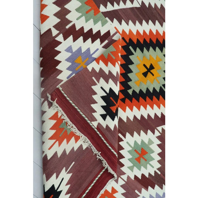 Vintage Turkish Kilim Rug-6′9″ × 9′5″ For Sale - Image 12 of 13