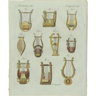 Bertuch, Ancient Greek and Roman Lyres, 1802, Engraving For Sale
