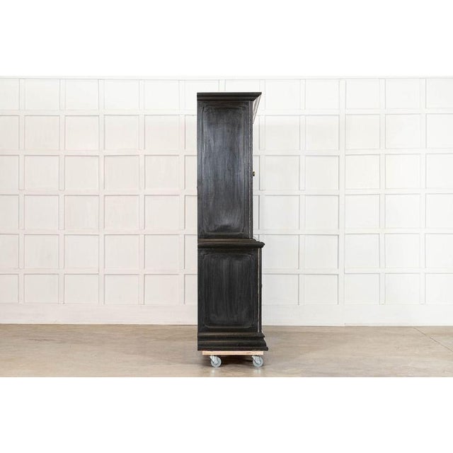 19th Century French Ebonised Fruitwood Housekeepers Cupboard, 1880 For Sale - Image 8 of 18