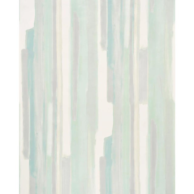 Contemporary Schumacher Watercolor Wallpaper in Celadon For Sale - Image 3 of 3