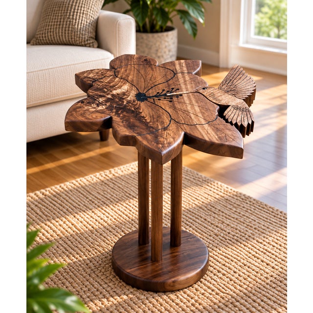 Butterfly Garden — Original Black Walnut Art Table Bring the beauty of a garden indoors with this one-of-a-kind...