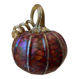 Vintage 1990’s Murano Glass Style Pumpkin For Sale