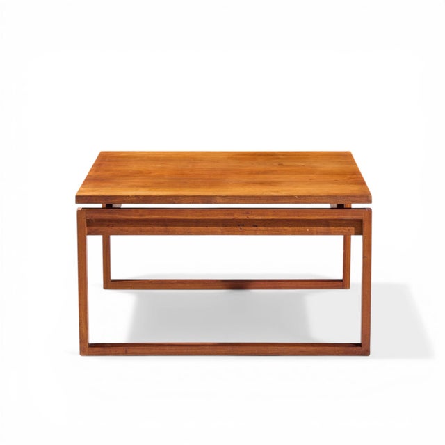 Jens Risom Jens Risom Mid Century Walnut Sled Leg Coffee Table For Sale - Image 4 of 9