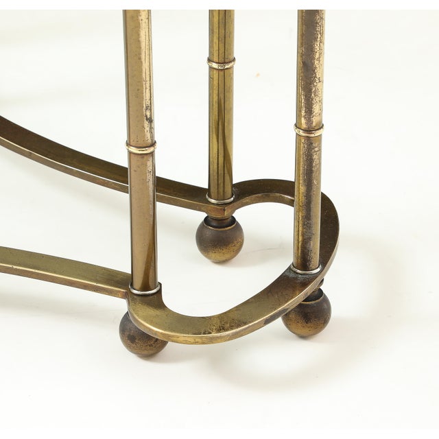 1970's Mastercraft Racetrack Brass Oval Coffee Table For Sale - Image 11 of 12