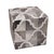 Ivory Handmade Quatrefoil Cowhide Leather Ottoman Pouf 18x18x18 in Neutral Cube For Sale - Image 8 of 8