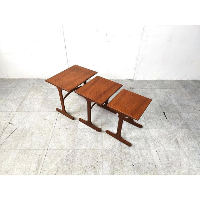 Brown Set of Nesting Tables in Teak from G-Plan, 1950, Set of 3 For Sale - Image 8 of 13